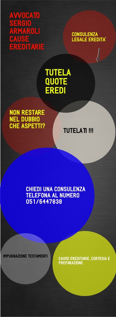 Lesione di legittima Lesione della qualità di erede Azione di collazione Azione di petizione ereditaria Domanda giudiziale di commutazione Azione di riduzione Assistenza alla redazione del testamento Nullità ed annullamento del testamento Nullità di legato di cose altrui Divisione Assistenza alla redazione di scrittura privata di divisioni Istanza di divisione giudiziale Assistenza alla redazione di divisione amichevole con collazione Nullità della divisione fatta nel testamento Annullamento della divisione per violenza e dolo Azione di recissione di divisione ereditaria Donazione Nullità ed annullamento di donazione Ricorso per autorizzazione ad accettare donazione in favore di un minore o di un nascituro Azione per l’inadempimento della donazione Risoluzione di donazione modale Revocazione della donazione per ingratitudine e sopravvenienza di figli